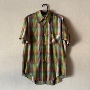 Vintage 70s Plaid Short Sleeve